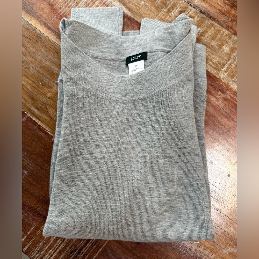 J. Crew XS Sweater, Gray, Merino Wool, Preppy